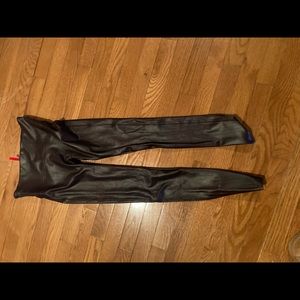Spanx faux leather leggings…beautiful rich burgandy color-gently used